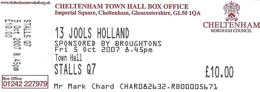 JOOLS HOLLAND Ticket